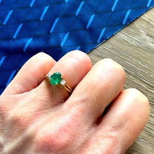 Vintage emerald and diamond ring